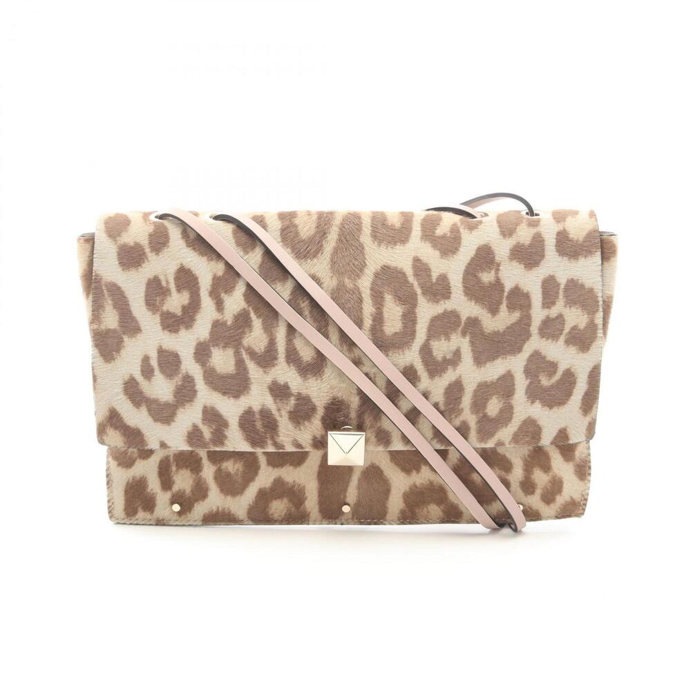 Valentino leopard print shoulder bag/handbag, leather, women's, brown, beige,...